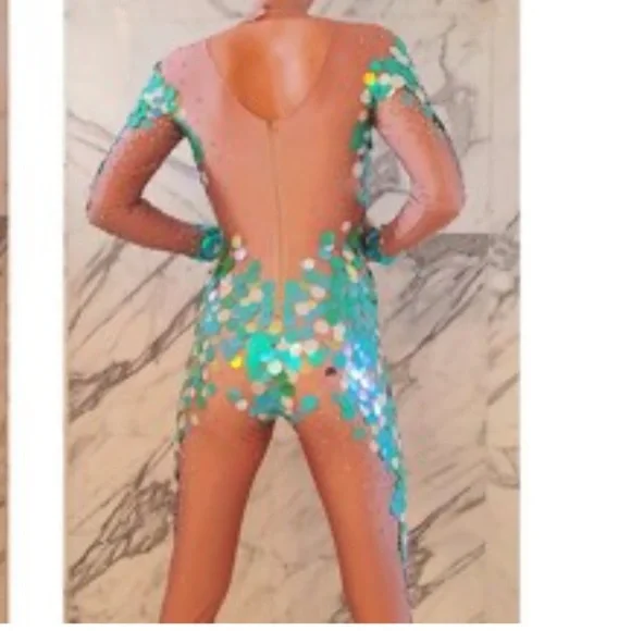 NWOT Mermaid Catsuit Bodysuit Unitard Aerial Circus Costume - Picture 6 of 16